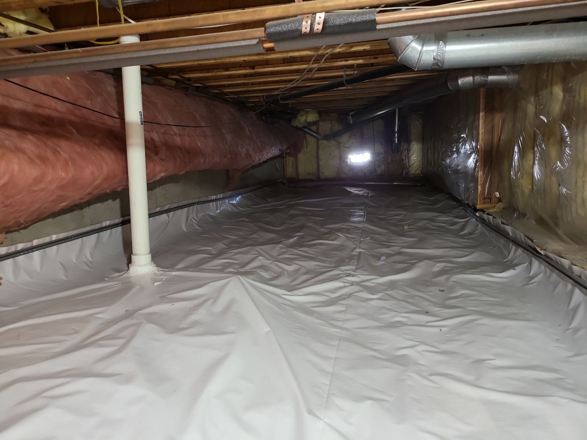 This image shows a crawlspace